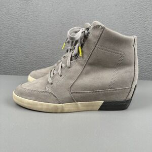 Sorel Boots Womens 10.5 Gray Dove Quarry Out N About Wedge Waterproof Suede